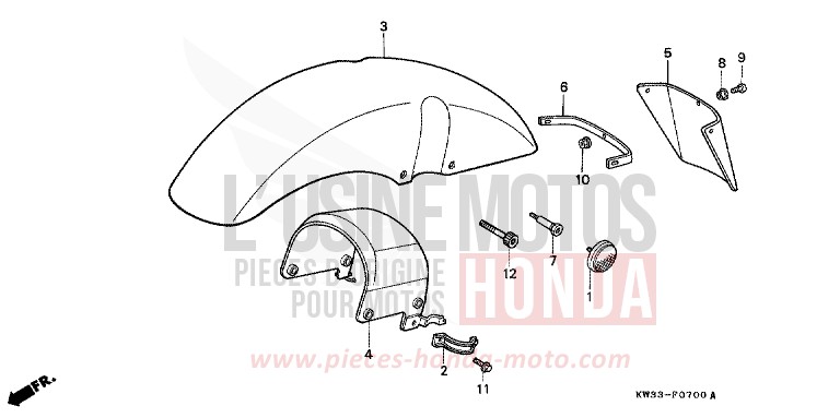 KOTFLUEGEL, VORNE von Dominator 250 URBAN GREEN (G120) von 1989